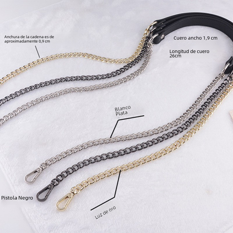 NK Chain & Leather Crossbody Bag Strap – 120cm