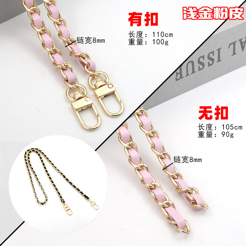 Customizable Chain & Leather Bag Strap