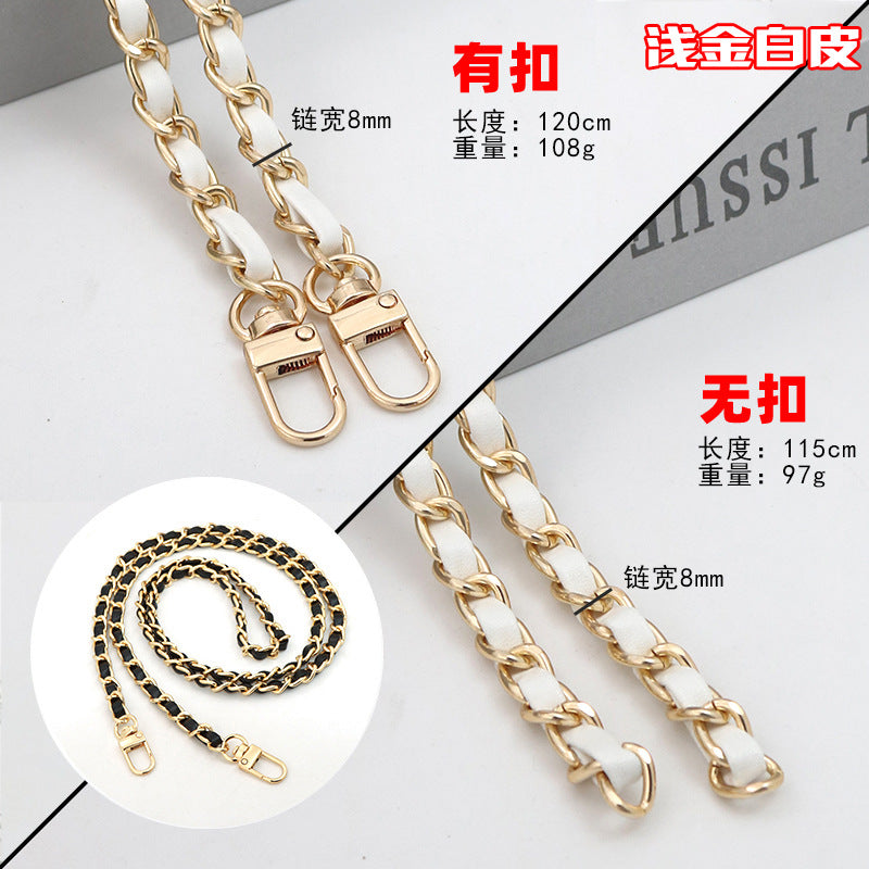Customizable Chain & Leather Bag Strap