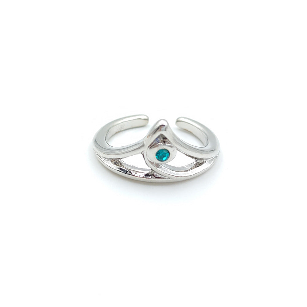 Gold Inlay Adjustable Fashion Ring – Stackable Statement Ring in Blue & Green