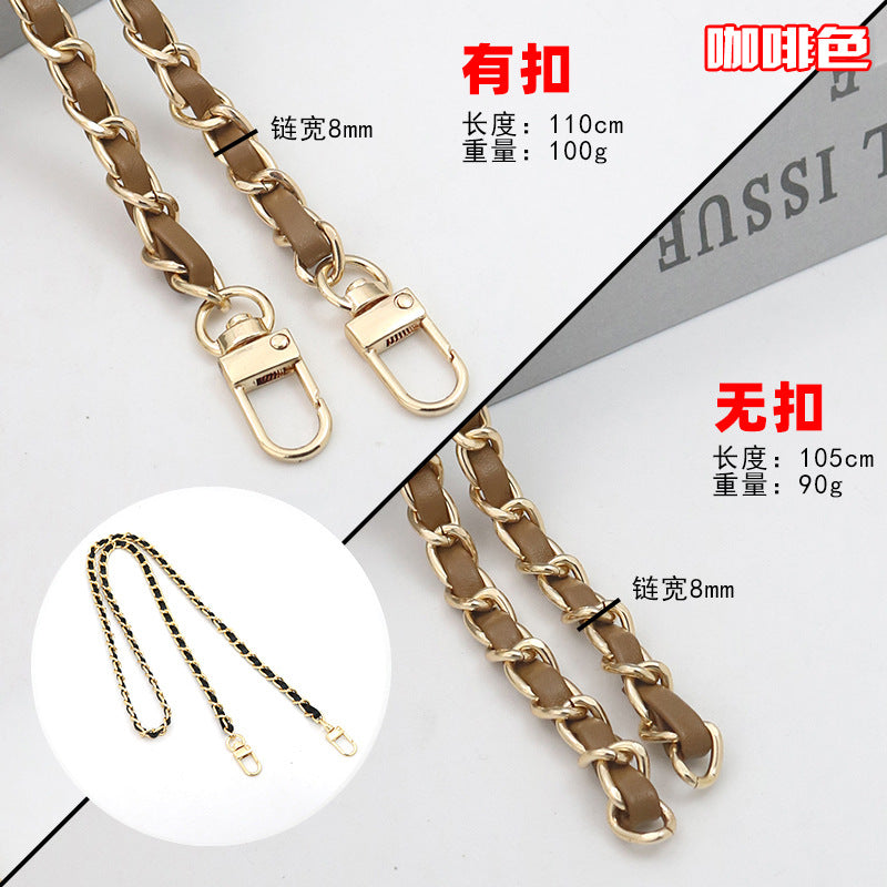 Customizable Chain & Leather Bag Strap
