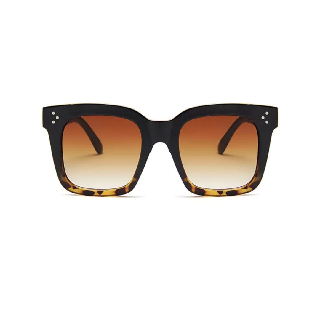 Adele Square Sunglasses – Minimalist UV400 Everyday Shades | Brown & Black