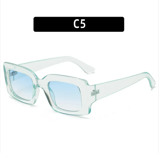 Rectangle Sunglasses for Women – UV400 Bold Frames | Leopard, Red & Black