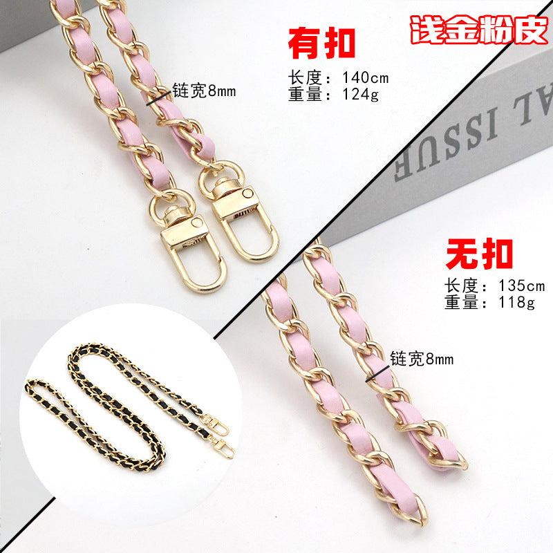 Customizable Chain & Leather Bag Strap