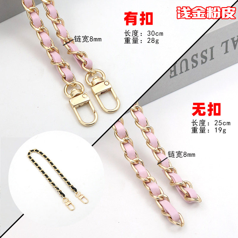 Customizable Chain & Leather Bag Strap