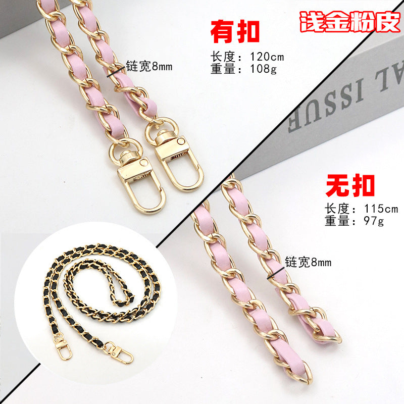 Customizable Chain & Leather Bag Strap