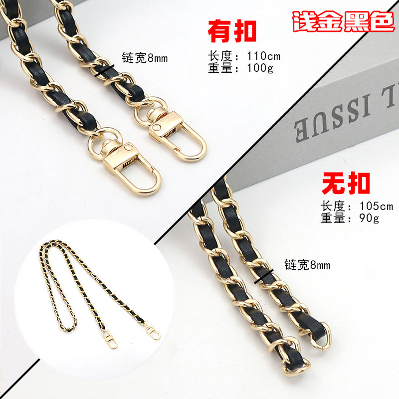 Customizable Chain & Leather Bag Strap