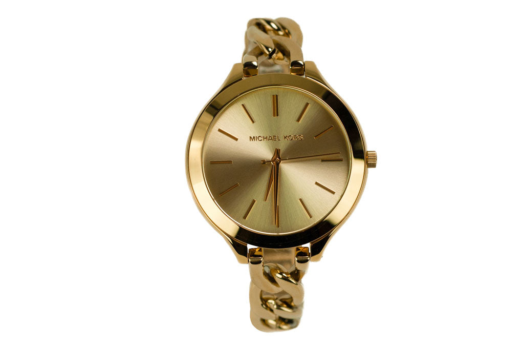 Michael Kors MK3222 Slim Runway Gold-Toned Chain Watch
