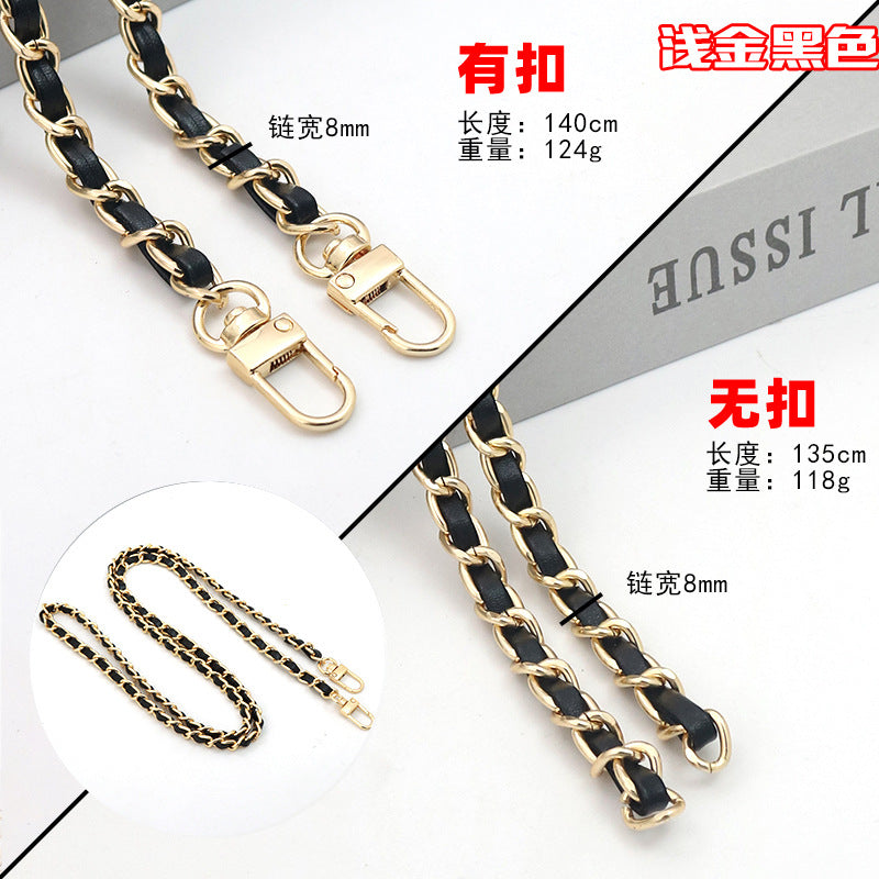 Customizable Chain & Leather Bag Strap