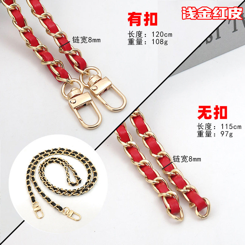 Customizable Chain & Leather Bag Strap
