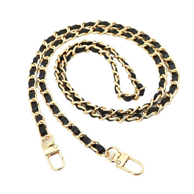 Customizable Chain & Leather Bag Strap