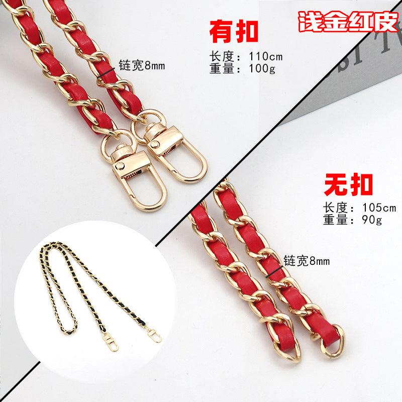 Customizable Chain & Leather Bag Strap