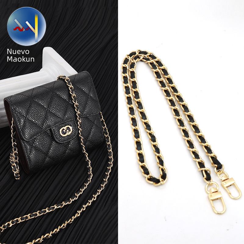 Customizable Chain & Leather Bag Strap