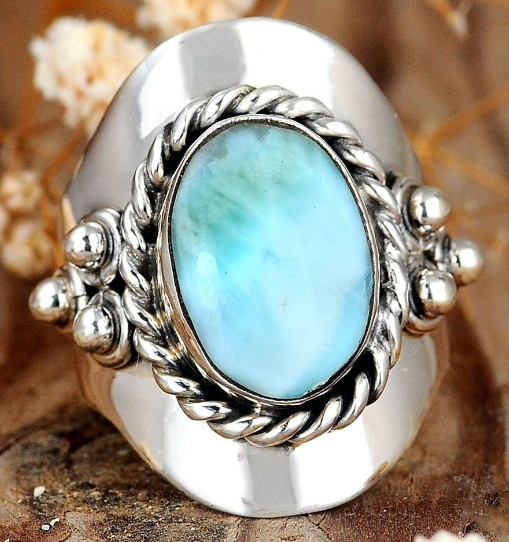 Emerald Green Bohemian Statement Ring – Boho Geometric Ring | Sizes 6–12
