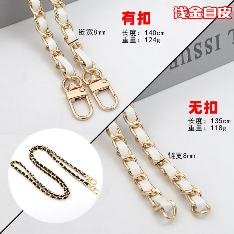 Customizable Chain & Leather Bag Strap