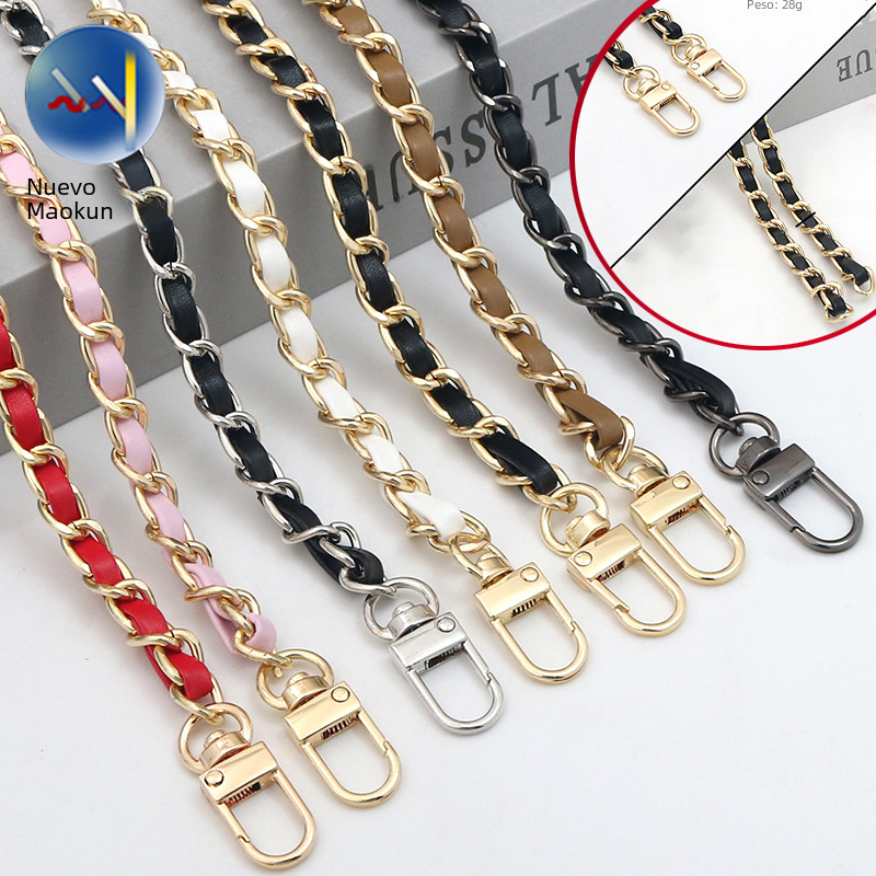 Customizable Chain & Leather Bag Strap