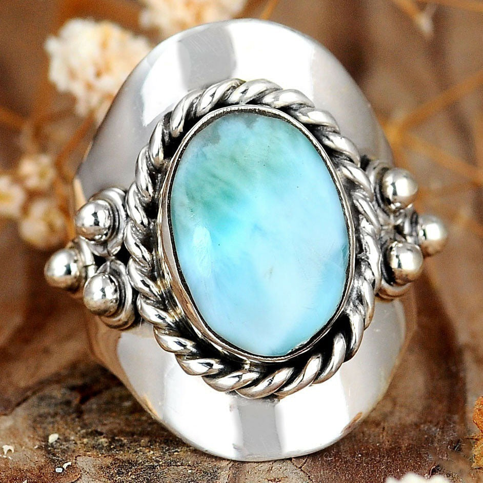 Emerald Green Bohemian Statement Ring – Boho Geometric Ring | Sizes 6–12