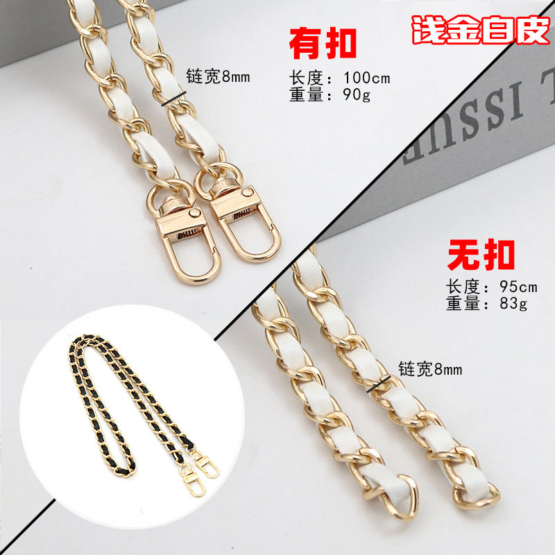 Customizable Chain & Leather Bag Strap