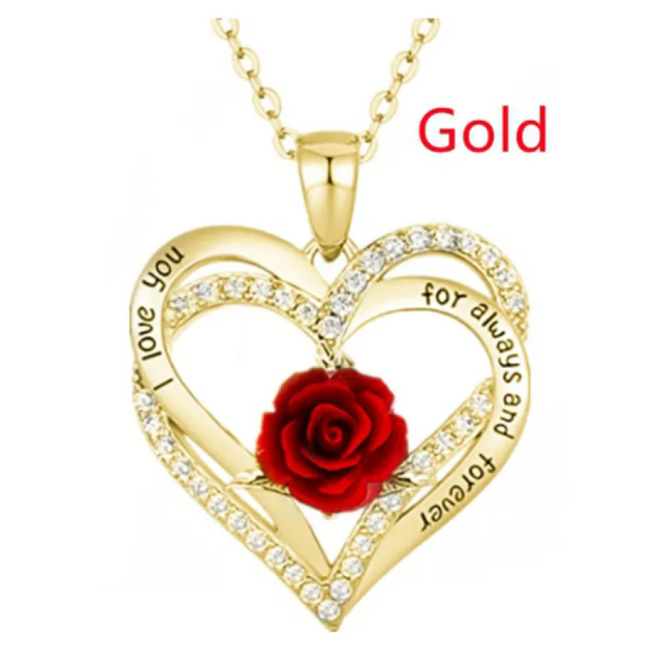 Preserved Rose Jewelry Box with Necklace – Luxury Gift for Her | 12 Colors