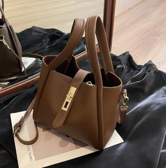 Retro Textured Bucket Bag – Shoulder & Crossbody