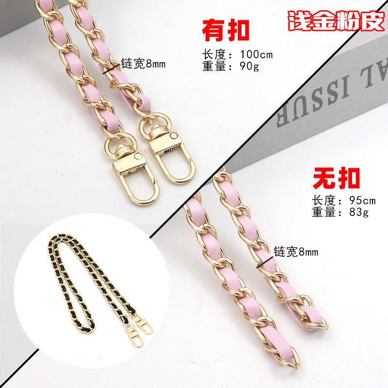 Customizable Chain & Leather Bag Strap