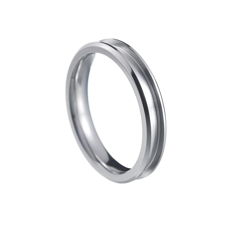 Geometric Retro Band Ring – Vintage Stackable Ring with Diamond Inlay | Silver, Gold & Black