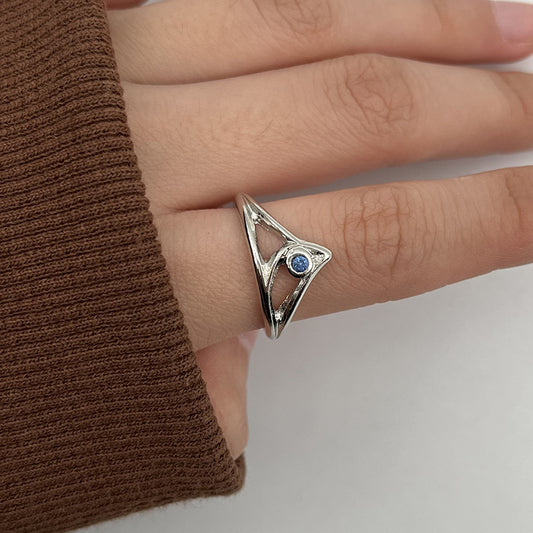 Gold Inlay Adjustable Fashion Ring – Stackable Statement Ring in Blue & Green