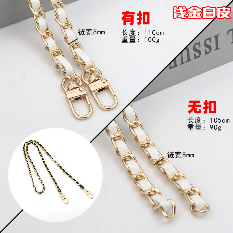 Customizable Chain & Leather Bag Strap