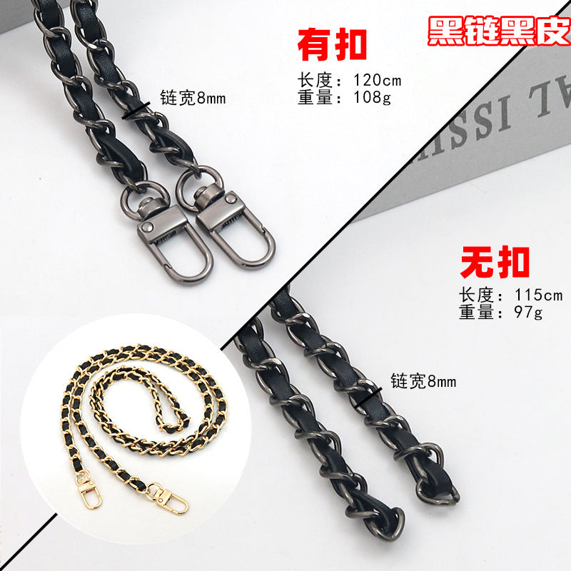 Customizable Chain & Leather Bag Strap