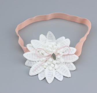 Children's Flower Hair Band – Soft Kids Headband in Pink & White | Gift for Girls