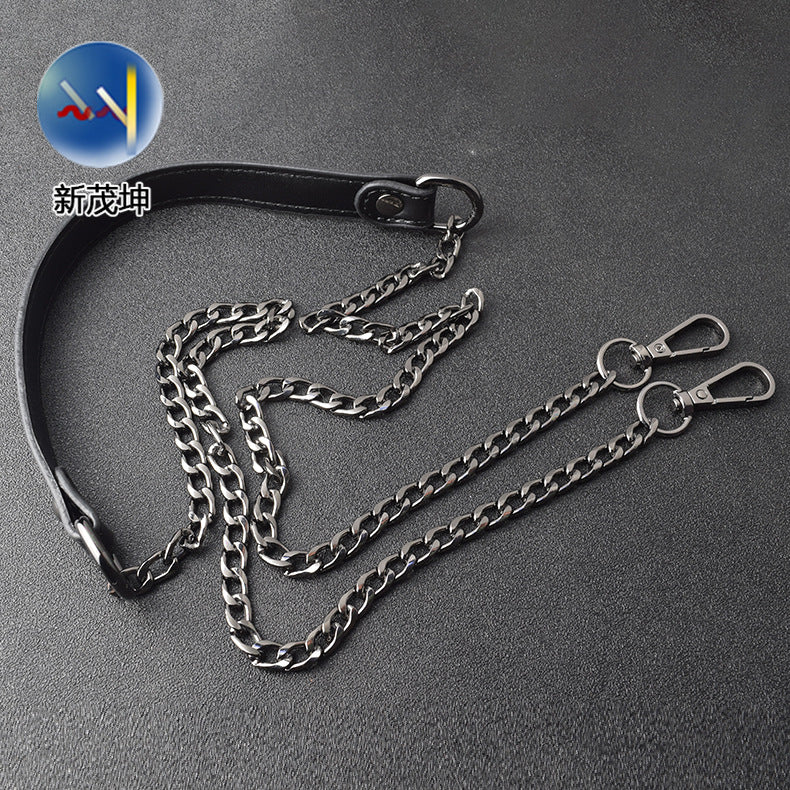 NK Chain & Leather Crossbody Bag Strap – 120cm