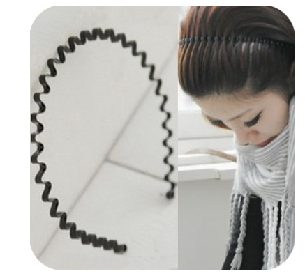 Korean Wavy Headband – Minimalist Unisex Metal Hair Accessory | Sleek Black