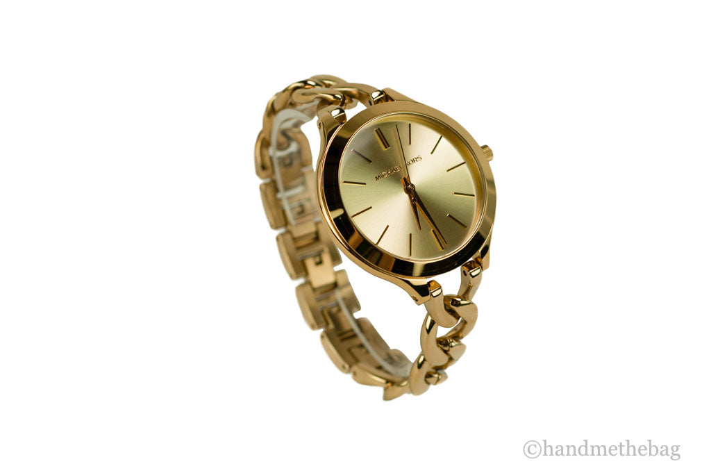 Michael Kors MK3222 Slim Runway Gold-Toned Chain Watch