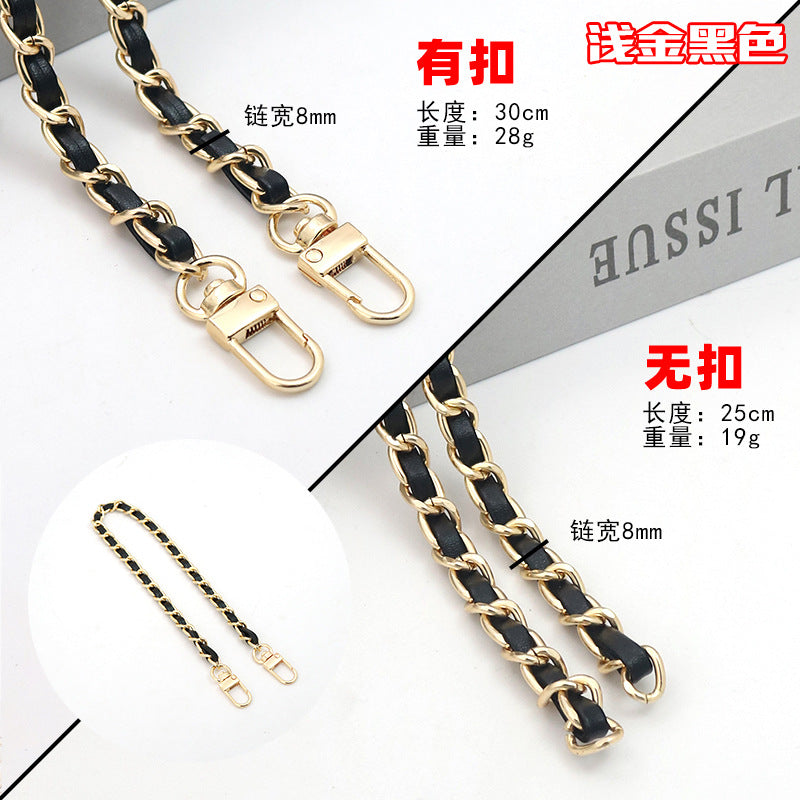 Customizable Chain & Leather Bag Strap