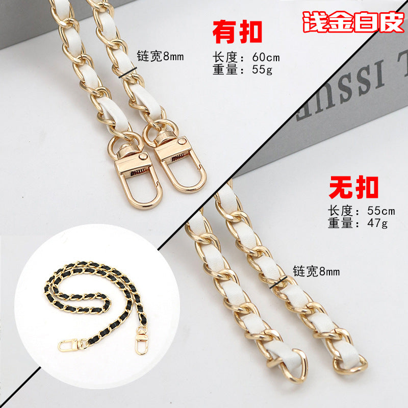 Customizable Chain & Leather Bag Strap