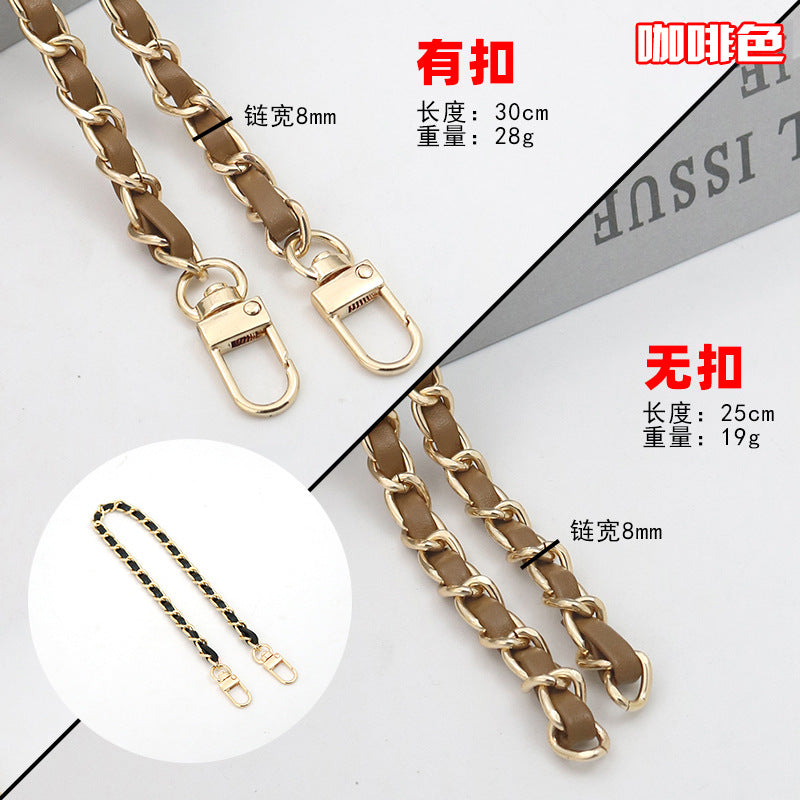 Customizable Chain & Leather Bag Strap